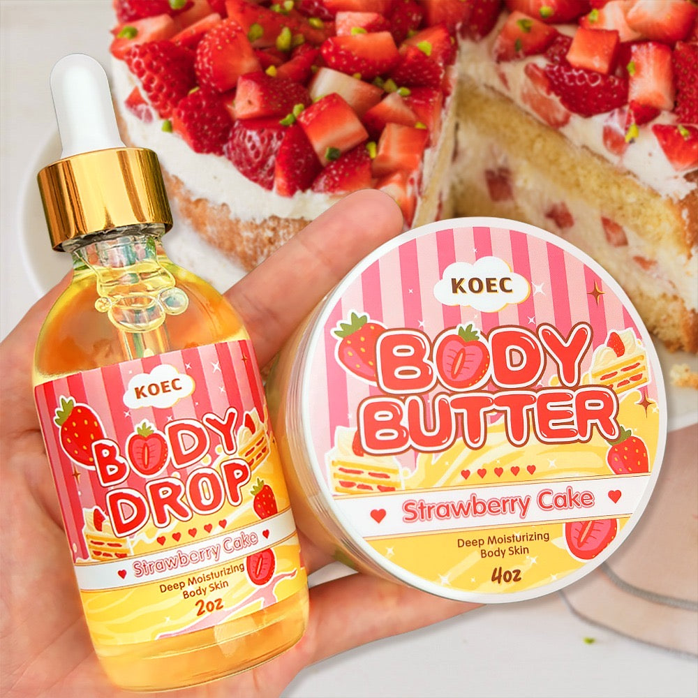 Strawberry cake body butter Body drop care set KOEC Deep Mosturizing Body skin.
