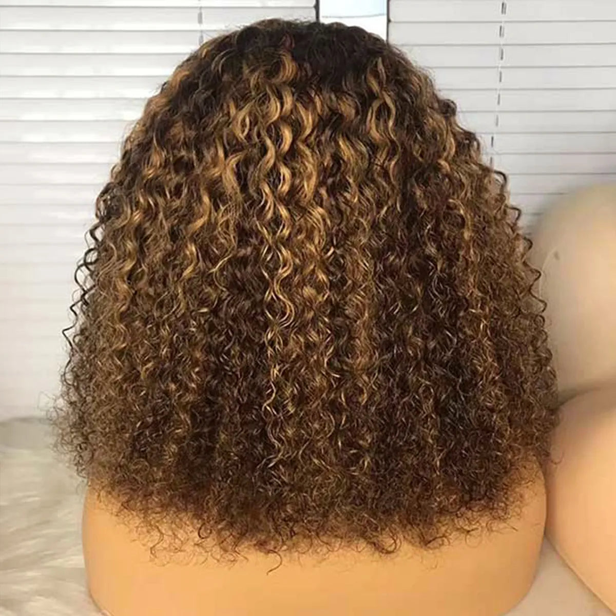 Happiness hair Glueless Bob Highlight Water Wave Wigs Wear and Go Lace Front Wig 100% Human Hair